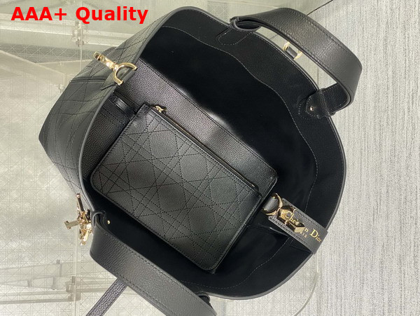 Dior Medium Dior Toujours Bag in Black Flat Macrocannage Calfskin Replica
