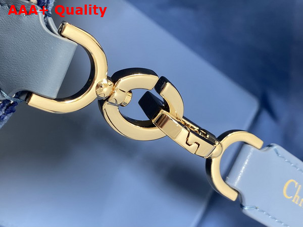 Dior Medium Dior Toujours Bag in Blue Tweed with White Cannage Motif Replica