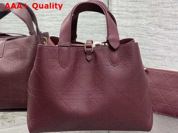 Dior Medium Dior Toujours Bag in Burgundy Flat Macrocannage Calfskin Replica