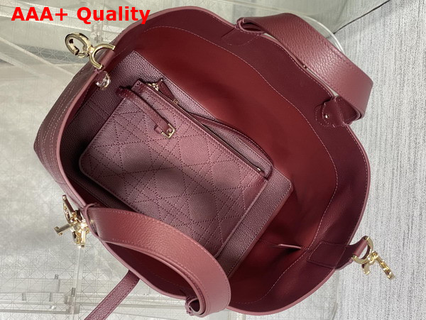Dior Medium Dior Toujours Bag in Burgundy Flat Macrocannage Calfskin Replica