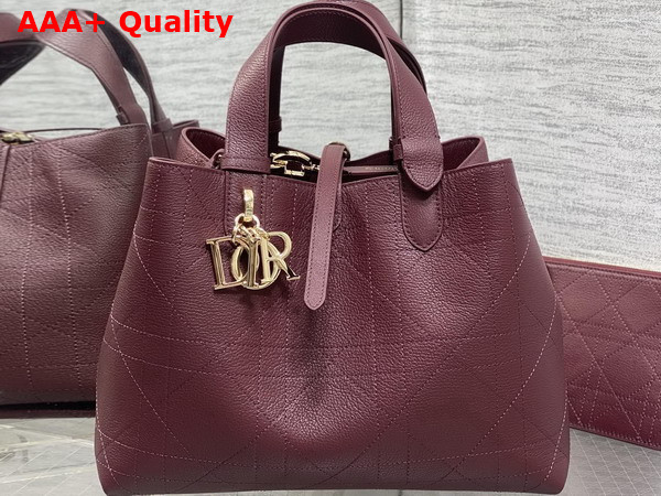 Dior Medium Dior Toujours Bag in Burgundy Flat Macrocannage Calfskin Replica