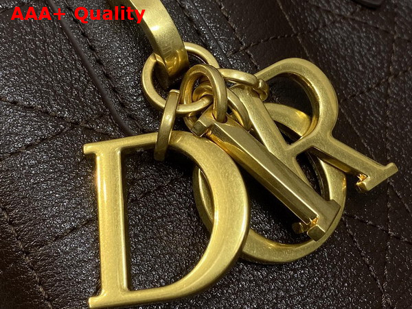 Dior Medium Dior Toujours Bag in Chocolate Brown Flat Macrocannage Calfskin Replica