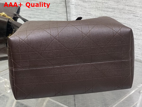 Dior Medium Dior Toujours Bag in Chocolate Brown Flat Macrocannage Calfskin Replica