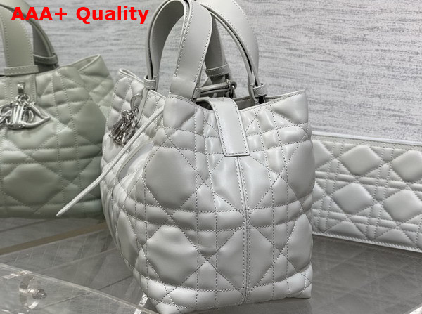 Dior Medium Dior Toujours Bag in Cloud Gray Macrocannage Calfskin Replica