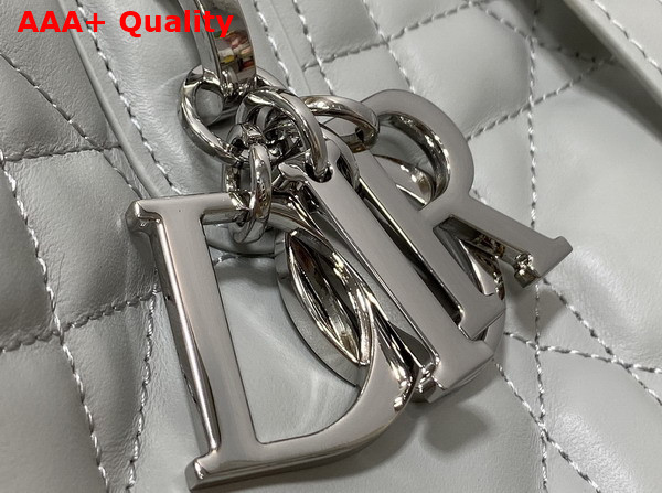 Dior Medium Dior Toujours Bag in Cloud Gray Macrocannage Calfskin Replica