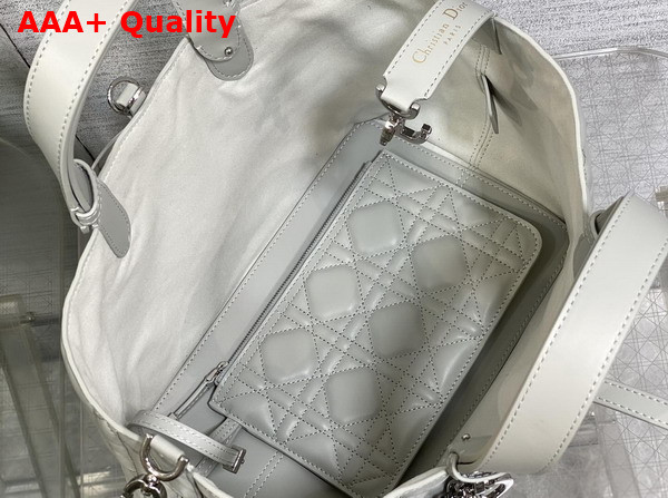 Dior Medium Dior Toujours Bag in Cloud Gray Macrocannage Calfskin Replica