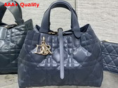 Dior Medium Dior Toujours Bag in Deep Ocean Blue Macrocannage Calfskin Replica
