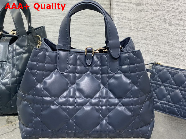 Dior Medium Dior Toujours Bag in Deep Ocean Blue Macrocannage Calfskin Replica