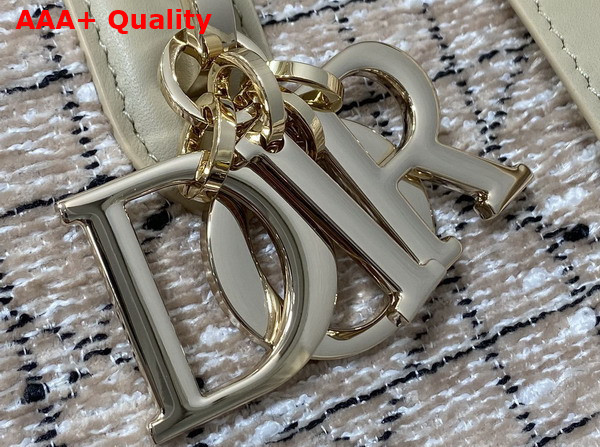 Dior Medium Dior Toujours Bag in Light Biscuit Tweed with Black Cannage Motif Replica