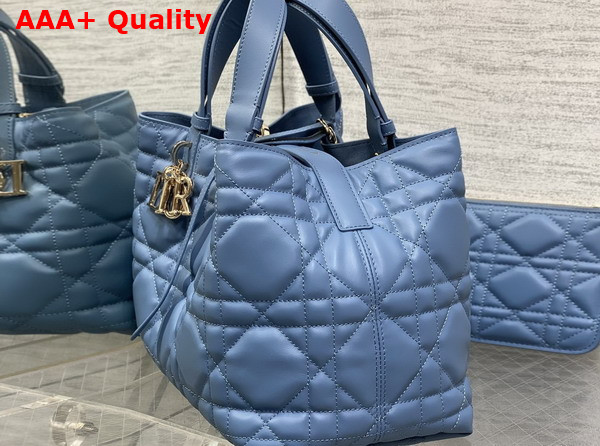 Dior Medium Dior Toujours Bag in Light Blue Macrocannage Calfskin Replica