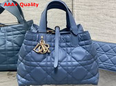 Dior Medium Dior Toujours Bag in Light Blue Macrocannage Calfskin Replica