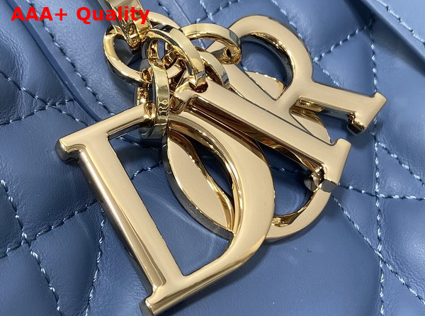 Dior Medium Dior Toujours Bag in Light Blue Macrocannage Calfskin Replica