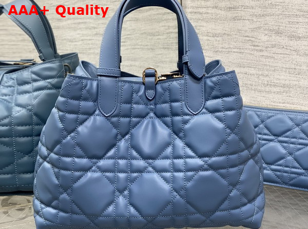 Dior Medium Dior Toujours Bag in Light Blue Macrocannage Calfskin Replica