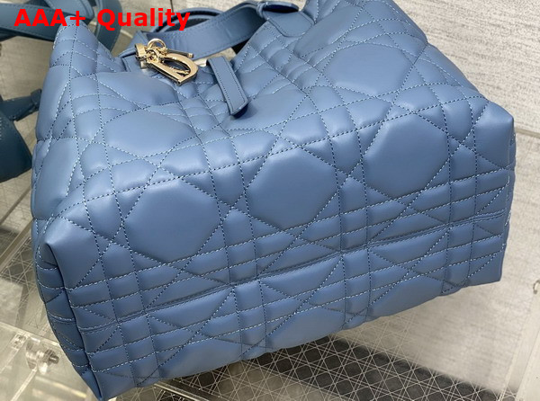Dior Medium Dior Toujours Bag in Light Blue Macrocannage Calfskin Replica