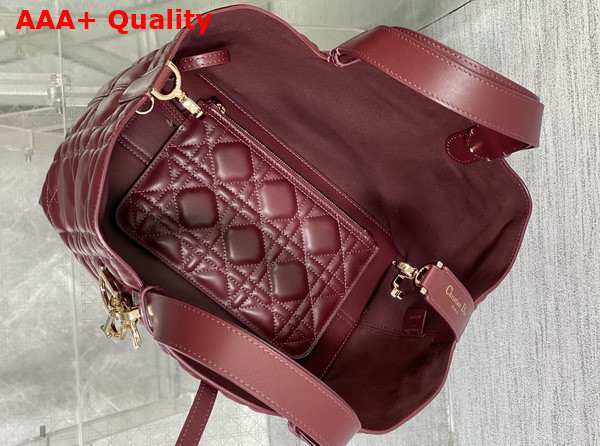 Dior Medium Dior Toujours Bag in Plum Macrocannage Calfskin Replica