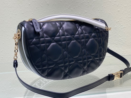 Dior Medium Dior Vibe Hobo Bag Black Cannage Lambskin Replica