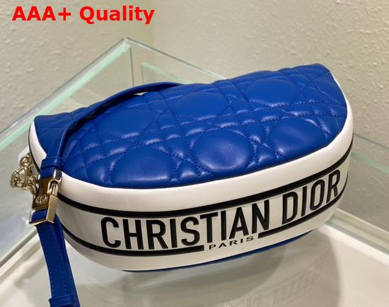 Dior Medium Dior Vibe Hobo Bag Blue Cannage Lambskin Replica