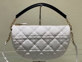 Dior Medium Dior Vibe Hobo Bag White Cannage Lambskin Replica