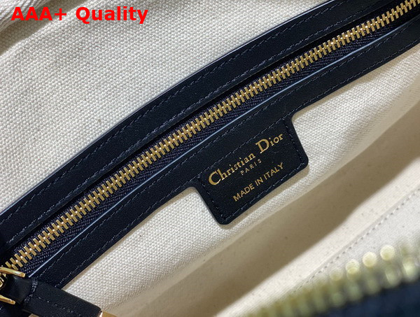 Dior Medium Dior Vibe Zip Bowling Bag Black and White Smooth Calfskin Replica