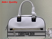 Dior Medium Dior Vibe Zip Bowling Bag White Smooth Calfskin Replica