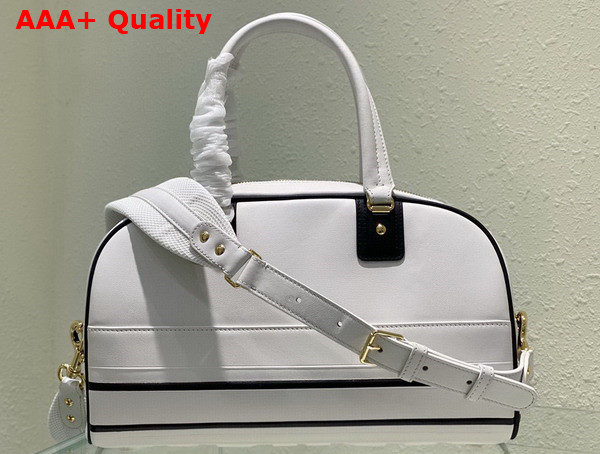 Dior Medium Dior Vibe Zip Bowling Bag White Smooth Calfskin Replica
