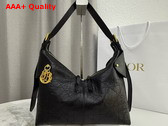 Dior Medium Dior Voyage Bag in Black Flat Macrocannage Crinkled Calfskin Replica