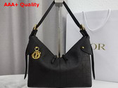 Dior Medium Dior Voyage Bag in Black Flat Macrocannage Grained Calfskin Replica