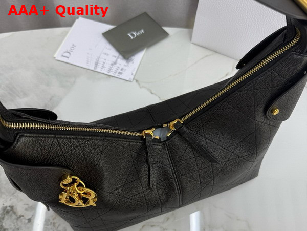 Dior Medium Dior Voyage Bag in Black Flat Macrocannage Grained Calfskin Replica