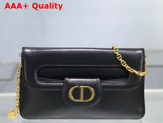 Dior Medium Diordouble Bag Black Smooth Calfskin Replica