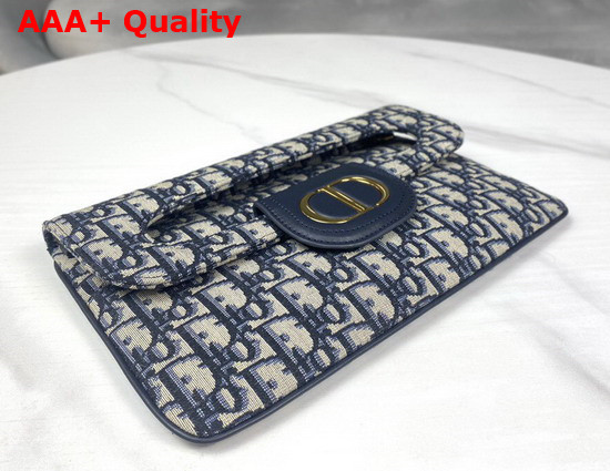Dior Medium Diordouble Bag Blue Dior Oblique Jacquard Replica