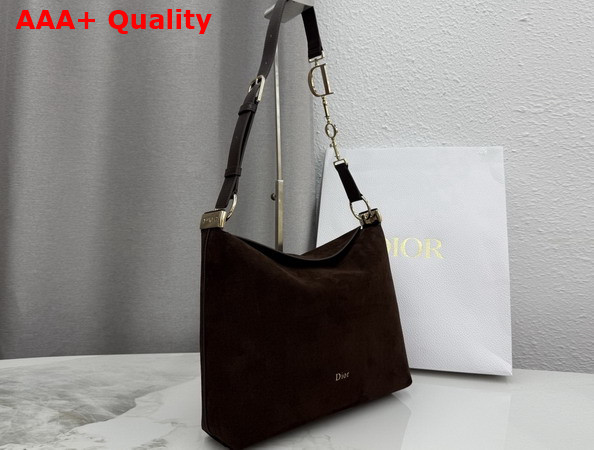 Dior Medium Diorly Bag Chocolate Suede Calfskin Replica