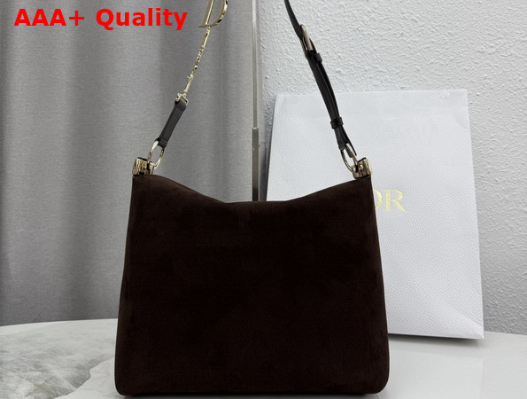 Dior Medium Diorly Bag Chocolate Suede Calfskin Replica