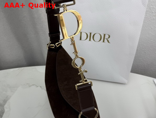 Dior Medium Diorly Bag Chocolate Suede Calfskin Replica