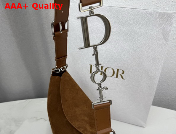 Dior Medium Diorly Bag Golden Saddle Suede Calfskin Replica
