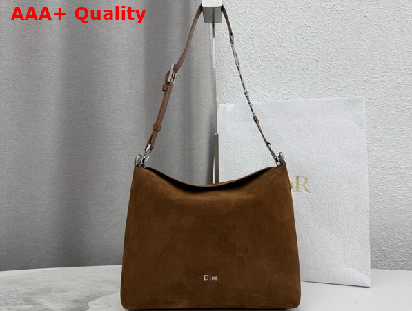 Dior Medium Diorly Bag Golden Saddle Suede Calfskin Replica