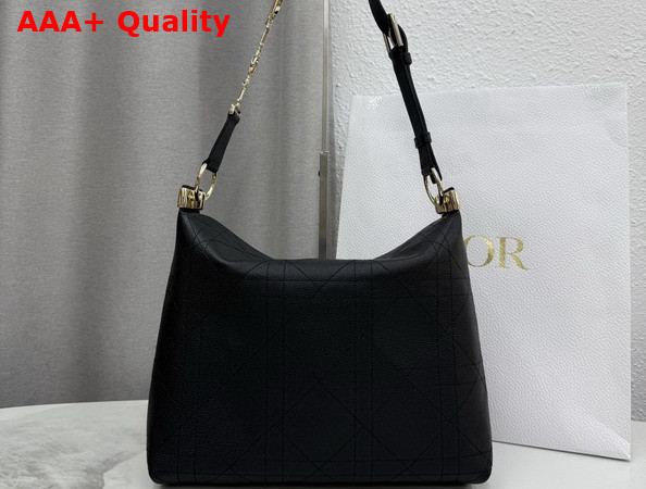 Dior Medium Diorly Bag in Black Flat Cannage Calfskin Replica