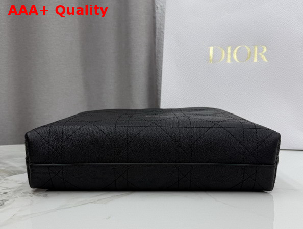 Dior Medium Diorly Bag in Black Flat Cannage Calfskin Replica