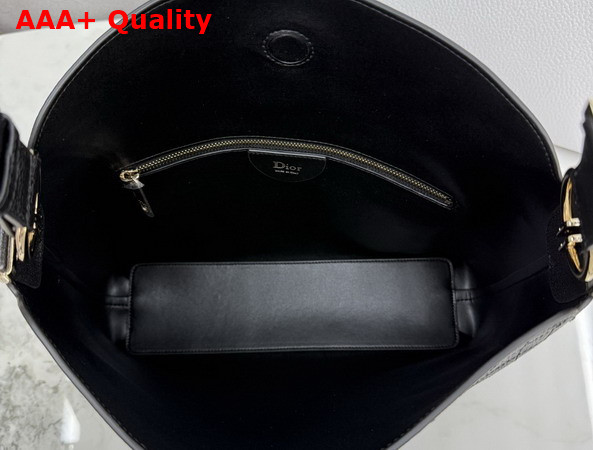 Dior Medium Diorly Bag in Black Flat Cannage Calfskin Replica