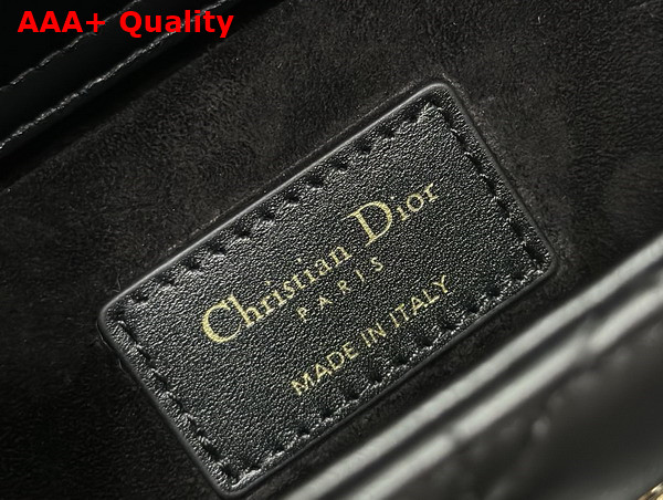 Dior Medium Lady D Joy Bag Black Cannage Lambskin with Gold Finish Sun Studs Replica