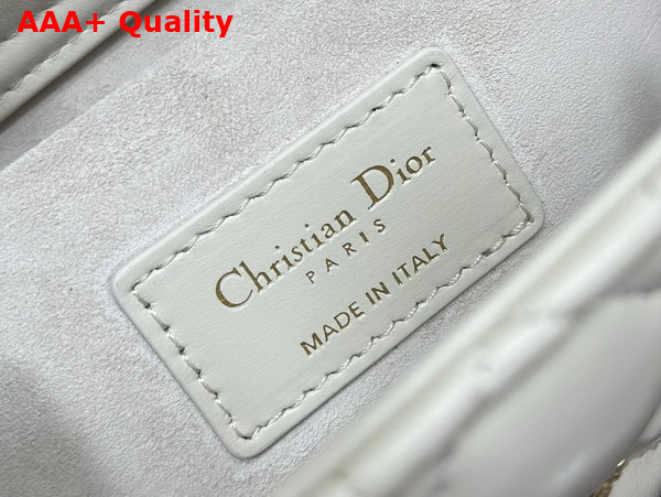 Dior Medium Lady D Joy Bag Latte Cannage Lambskin with Gold Finish Sun Studs Replica