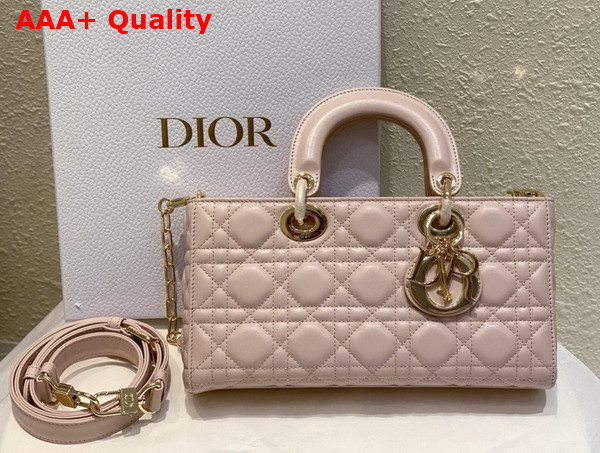 Dior Medium Lady D Joy Bag Powder Pink Cannage Lambskin Replica