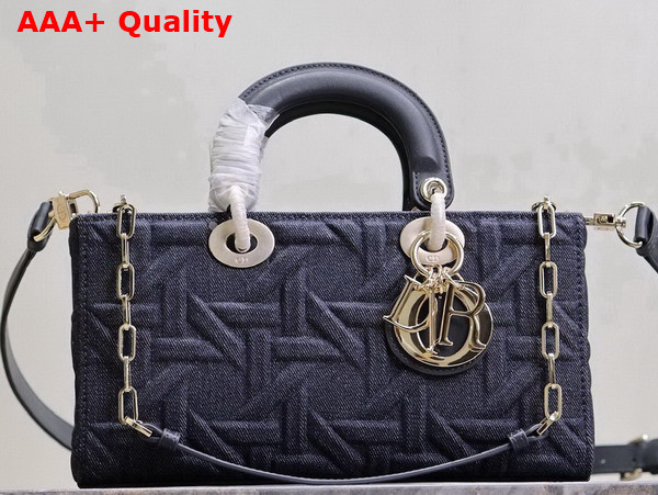 Dior Medium Lady D Joy Bag in Blue Graphic Cannage Denim Replica