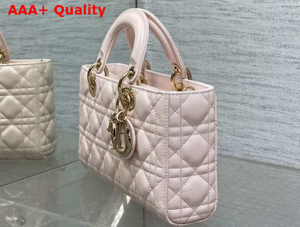 Dior Medium Lady D Joy Bag in Pale Pink Cannage Lambskin Replica