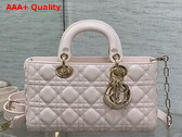 Dior Medium Lady D Joy Bag in Pale Pink Cannage Lambskin Replica