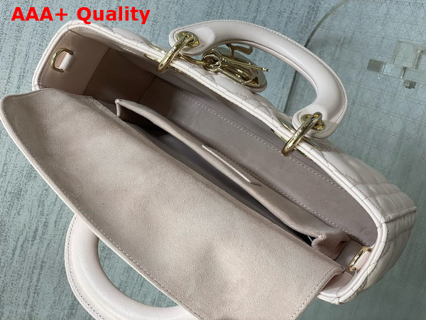 Dior Medium Lady D Joy Bag in Pale Pink Cannage Lambskin Replica