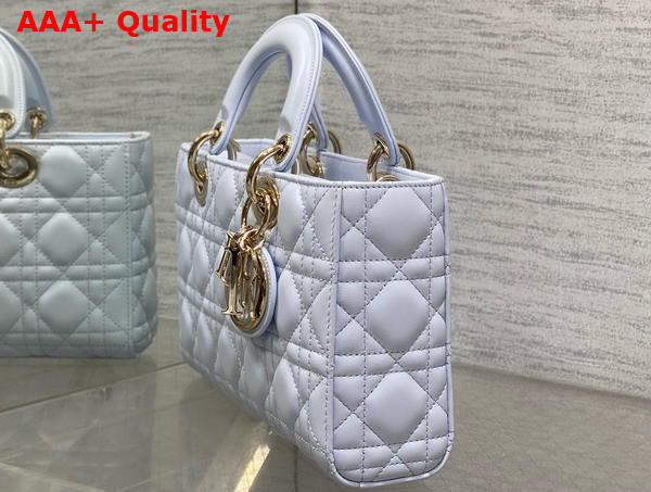 Dior Medium Lady D Joy Bag in Shirt Blue Cannage Lambskin Replica