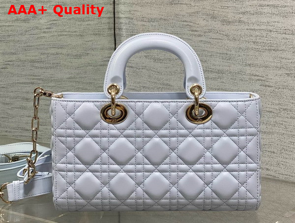 Dior Medium Lady D Joy Bag in Shirt Blue Cannage Lambskin Replica
