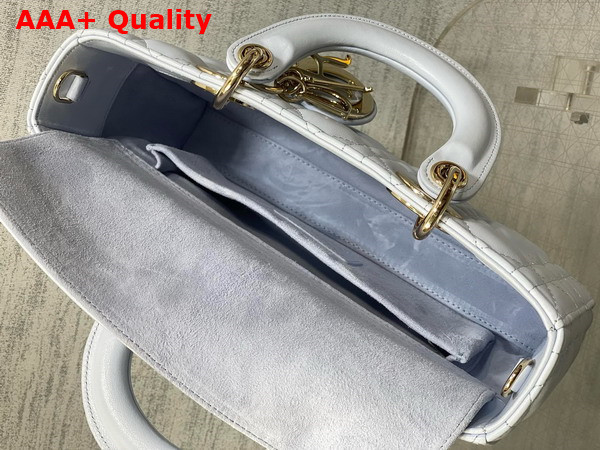 Dior Medium Lady D Joy Bag in Shirt Blue Cannage Lambskin Replica