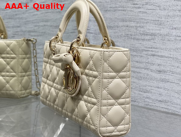 Dior Medium Lady D Joy Bag in Trench Cannage Lambskin with Leather Bow Replica