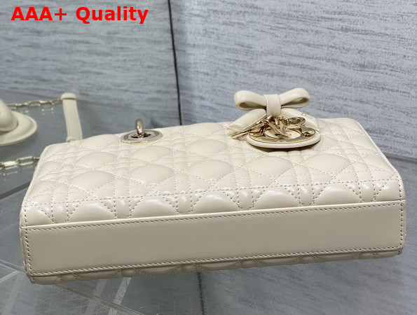 Dior Medium Lady D Joy Bag in Trench Cannage Lambskin with Leather Bow Replica